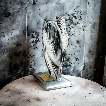 Akrylátová trofej AWF M85 | Rybaření Výška cm: 13,5 - Šířka cm: 12,5 - bronzová