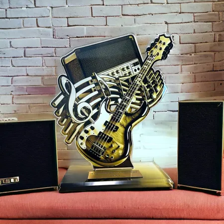 Akrylátová trofej AWF M90 | Hudba Výška cm: 21,5 - Šířka cm: 20,5 - plnobarevná