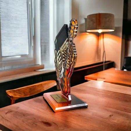 Akrylátová trofej AWF M90 | Hudba Výška cm: 21,5 - Šířka cm: 20,5 - plnobarevná