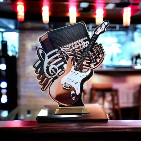 Akrylátová trofej AWF M91 | Hudba Výška cm: 17,5 - Šířka cm: 16,5 - plnobarevná