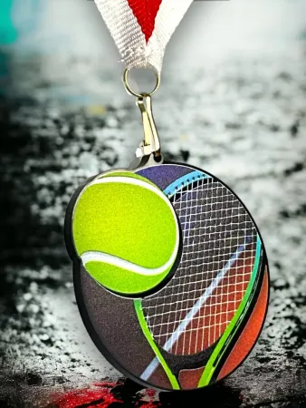 Akrylátová medaile MDABL M04 | Tenis Stuha: ST16, MD průměr: 9