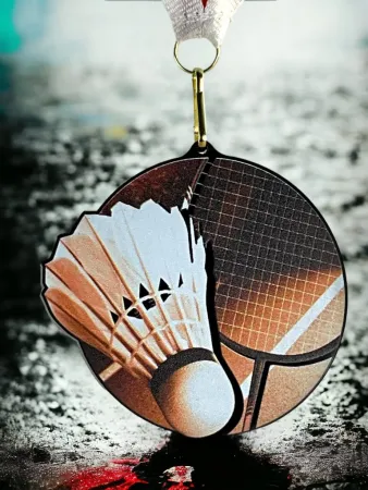 Akrylátová medaile MDABL M07 | Badminton Stuha: ST12, MD průměr: 6