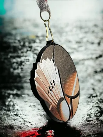 Akrylátová medaile MDABL M07 | Badminton Stuha: ST12, MD průměr: 6
