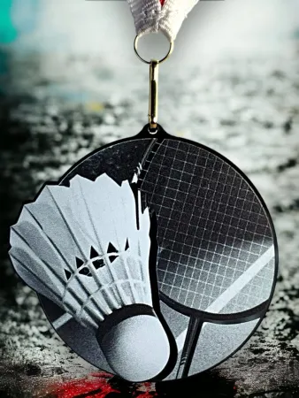 Akrylátová medaile MDABL M07 | Badminton Stuha: ST12, MD průměr: 6