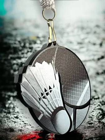 Akrylátová medaile MDABL M07 | Badminton Stuha: ST12, MD průměr: 6