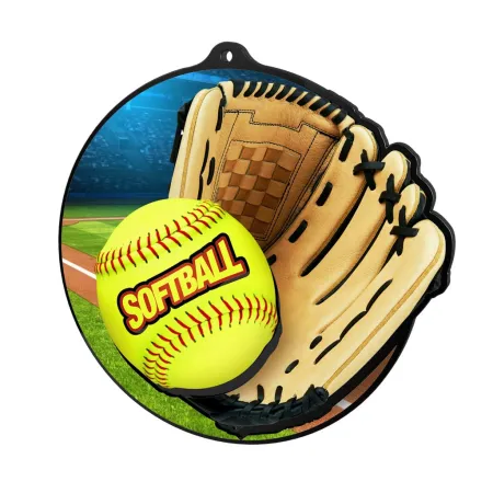 Akrylátová medaile MDABL M10 | Softball Stuha: ST3, MD průměr: 9