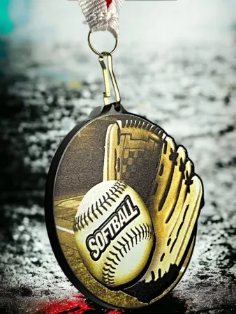 Akrylátová medaile MDABL M10 | Softball Stuha: ST3, MD průměr: 9