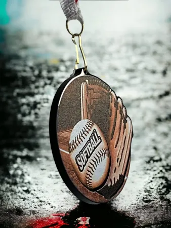 Akrylátová medaile MDABL M10 | Softball Stuha: ST3, MD průměr: 9