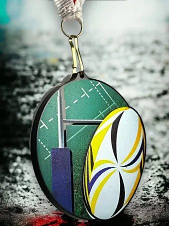 Akrylátová medaile MDABL M12 | Rugby Stuha: ST9, MD průměr: 6