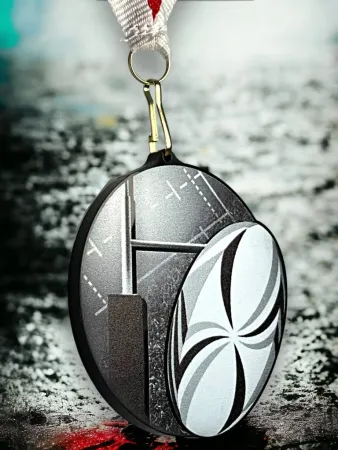 Akrylátová medaile MDABL M12 | Rugby Stuha: ST9, MD průměr: 6