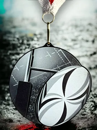 Akrylátová medaile MDABL M12 | Rugby Stuha: ST9, MD průměr: 6