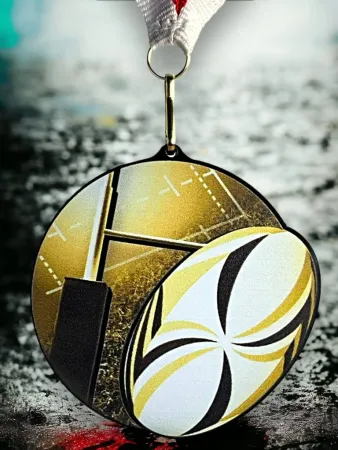 Akrylátová medaile MDABL M12 | Rugby Stuha: ST9, MD průměr: 6