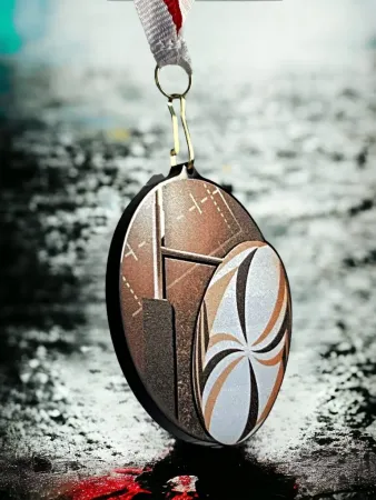 Akrylátová medaile MDABL M12 | Rugby Stuha: ST9, MD průměr: 6