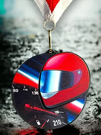 Akrylátová medaile MDABL M16 | Motorsport Stuha: ST17, MD průměr: 7