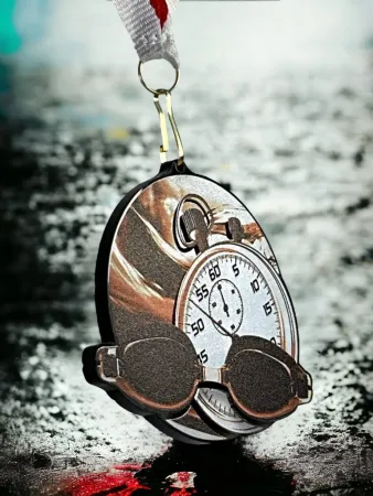 Akrylátová medaile MDABL M18 | Plavání Stuha: ST9, MD průměr: 9