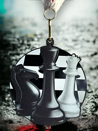 Akrylátová medaile MDABL M19 | Šachy Stuha: ST8, MD průměr: 9