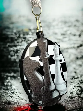 Akrylátová medaile MDABL M19 | Šachy Stuha: ST8, MD průměr: 9