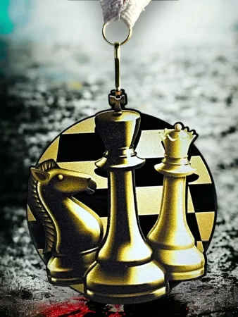 Akrylátová medaile MDABL M19 | Šachy Stuha: ST8, MD průměr: 9