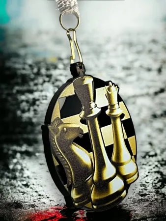 Akrylátová medaile MDABL M19 | Šachy Stuha: ST8, MD průměr: 9