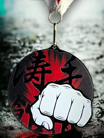 Akrylátová medaile MDABL M24 | Bojová umění Stuha: ST2, MD průměr: 7