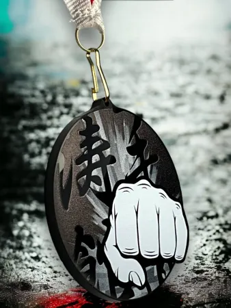 Akrylátová medaile MDABL M24 | Bojová umění Stuha: ST2, MD průměr: 7