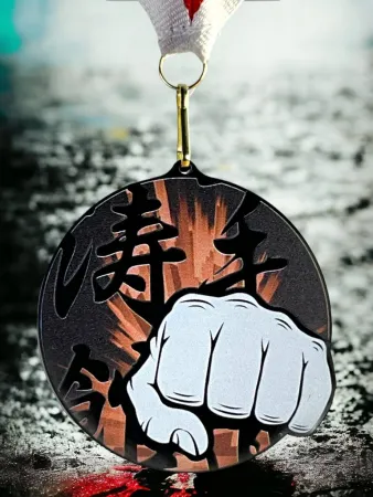 Akrylátová medaile MDABL M24 | Bojová umění Stuha: ST2, MD průměr: 7