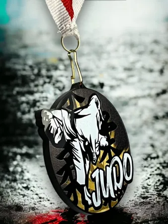 Akrylátová medaile MDABL M25 | Bojová umění Stuha: ST9, MD průměr: 8