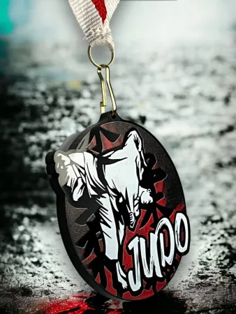 Akrylátová medaile MDABL M25 | Bojová umění Stuha: ST9, MD průměr: 8