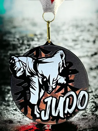 Akrylátová medaile MDABL M25 | Bojová umění Stuha: ST9, MD průměr: 8