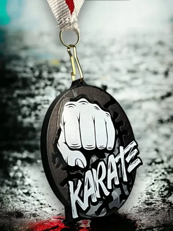 Akrylátová medaile MDABL M26 | Bojová umění Stuha: ST19, MD průměr: 9