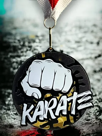 Akrylátová medaile MDABL M26 | Bojová umění Stuha: ST19, MD průměr: 9