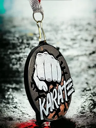 Akrylátová medaile MDABL M26 | Bojová umění Stuha: ST19, MD průměr: 9