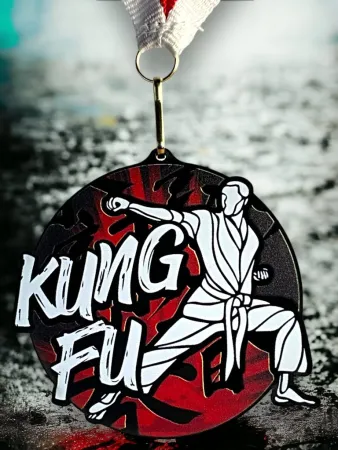 Akrylátová medaile MDABL M27 | Bojová umění Stuha: ST18, MD průměr: 8