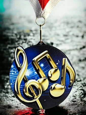 Akrylátová medaile MDABL M30 | Hudba Stuha: ST3, MD průměr: 7