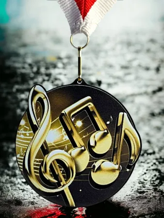 Akrylátová medaile MDABL M30 | Hudba Stuha: ST3, MD průměr: 7