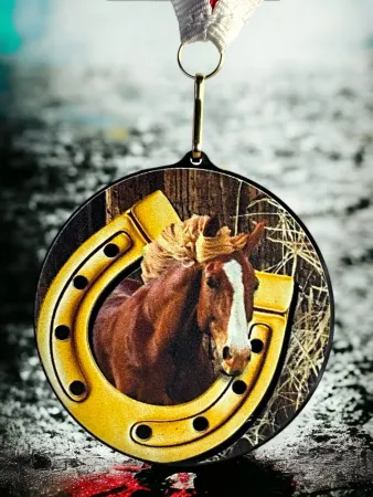 Akrylátová medaile MDABL M33 | Jezdectví Stuha: ST13, MD průměr: 7