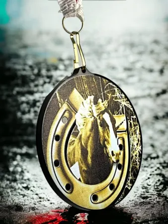 Akrylátová medaile MDABL M33 | Jezdectví Stuha: ST13, MD průměr: 7