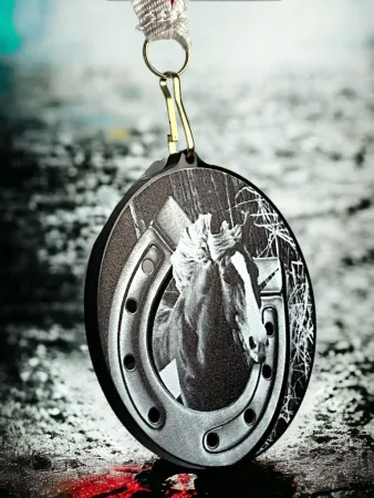 Akrylátová medaile MDABL M33 | Jezdectví Stuha: ST13, MD průměr: 7