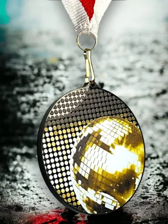 Akrylátová medaile MDABL M34 | Hudba Stuha: ST3, MD průměr: 8