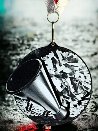 Akrylátová medaile MDABL M37 | Roztleskávačky Stuha: ST15, MD průměr: 8