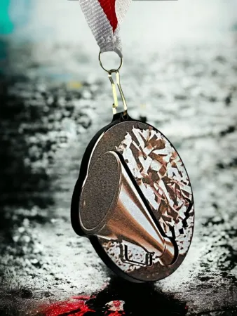 Akrylátová medaile MDABL M37 | Roztleskávačky Stuha: ST15, MD průměr: 8