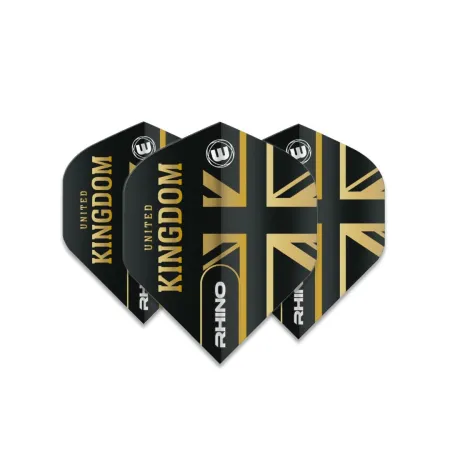Winmau Letky Rhino Black & Gold Flag - United Kingdom W6905.204
