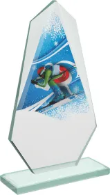 Skleněná trofej CRT20008M10 | Sjezdové lyžování Výška cm: 21,5
