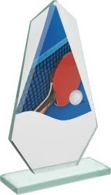 Skleněná trofej CRT20008M13 | Stolní tenis Výška cm: 23,5
