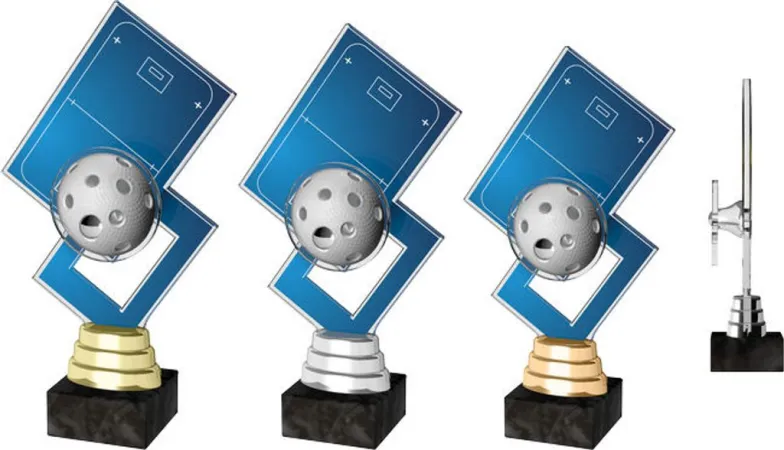 Akrylátová trofej ACTR0003 | Florbal Výška cm: 19,5, Barva: stříbro