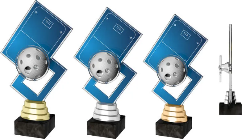 Akrylátová trofej ACTR0003 | Florbal Výška cm: 19,5, Barva: stříbro