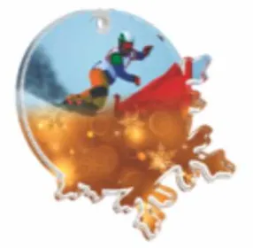Akrylátová medaile MDA0008M06 | Snowboard Barva: zlato, Stuha: ST14