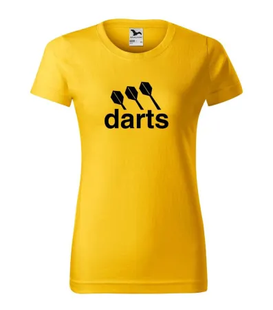 Tričko dámské s potiskem DARTS CENTER - yellow 3XL