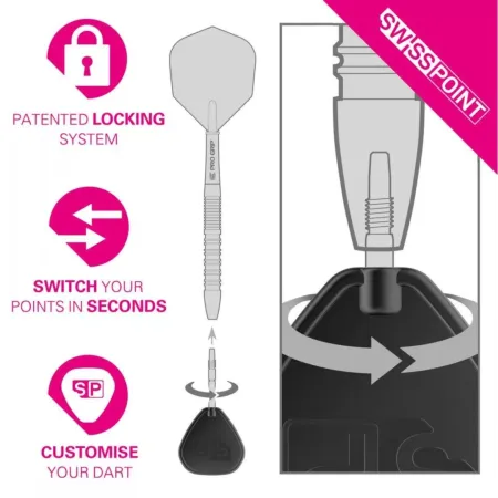 Target - darts Kovové hroty - Swiss Point - Storm Diamond - Black - 35 mm