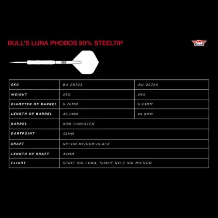 Bull's NL Šipky Steel Luna Phobos - 24g